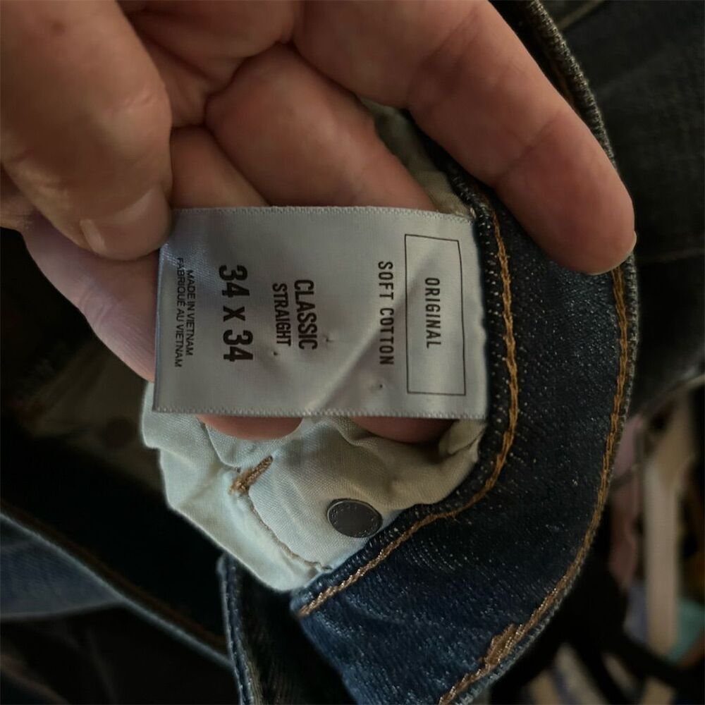 Express Men's Classic Straight Jeans Blue Size 34x34 Five-Pocket Design - Picture 7 of 7